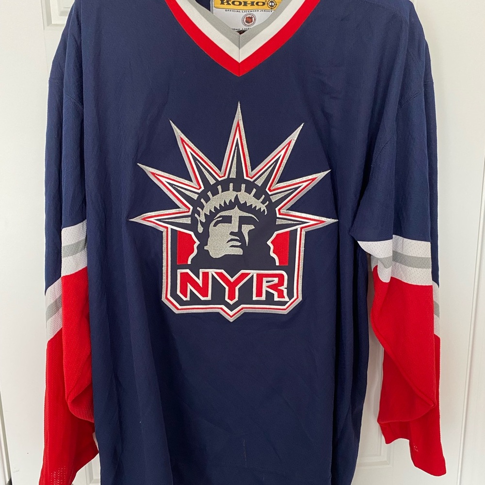 Vintage New York Rangers Blue Lady Liberty Koho Jersey Medium L